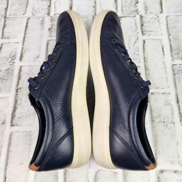 Ecco Soft 7 Men's Size 11 EU 45 Navy Blue Leather Fashion Casual Classic Shoe - Picture 7 of 10